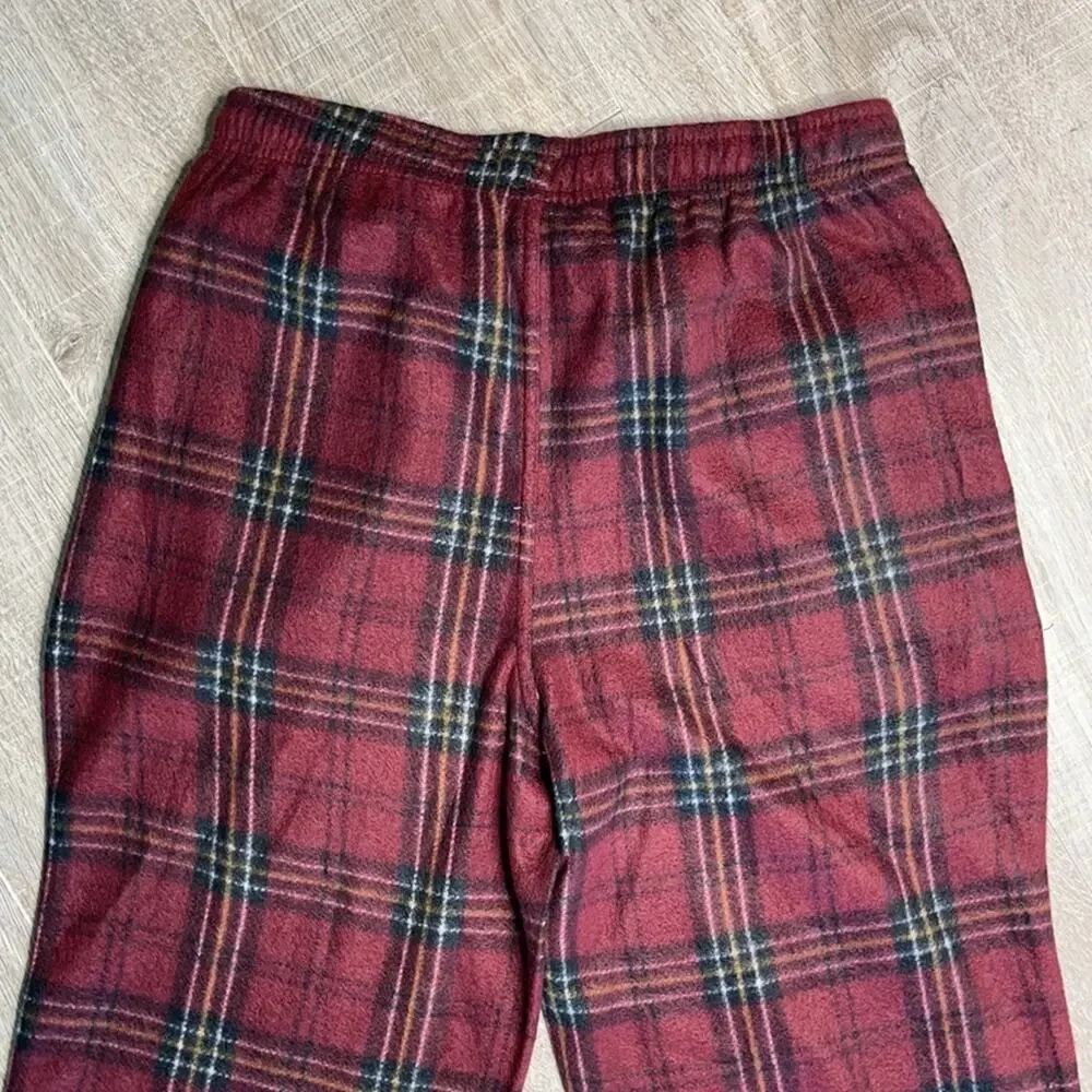 HAWKE & CO Men's Burgundy Plaid Pajama Lounge Pants